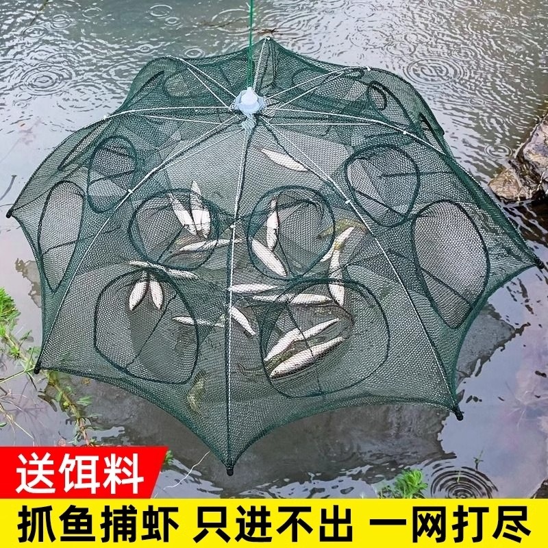 鱼笼新款鱼虾笼捕虾网捕鱼网泥鳅黄鳝螃蟹笼只进不出捕小鱼渔网笼