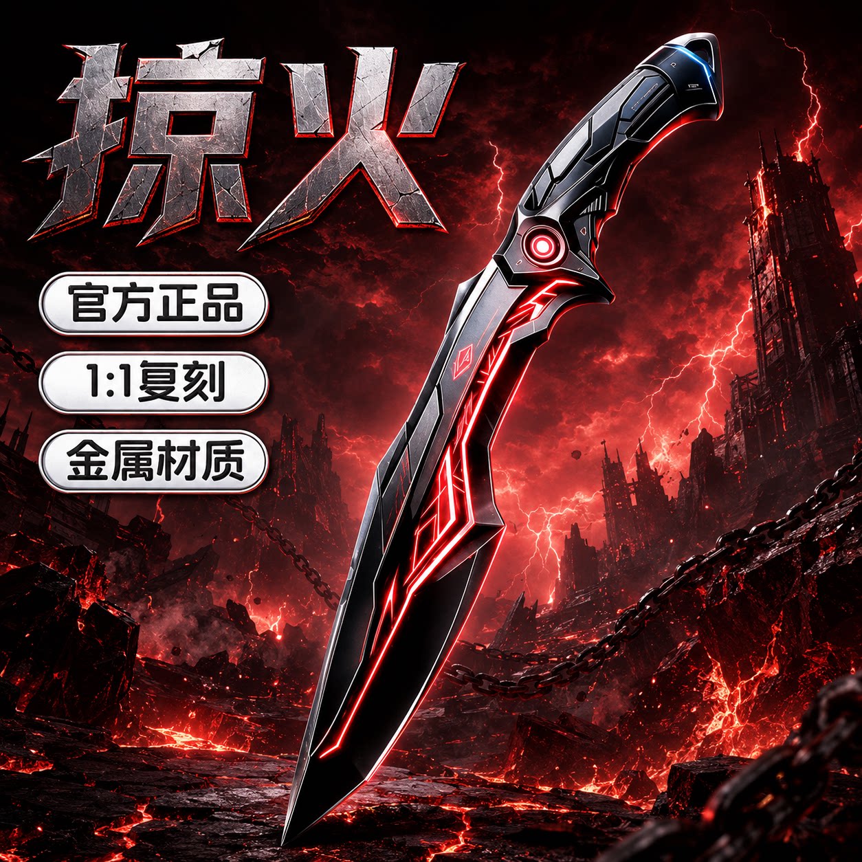 三角洲行动周边潜影尼泊尔掠火掠夺者合金武器模型刀皮摆件未开刃