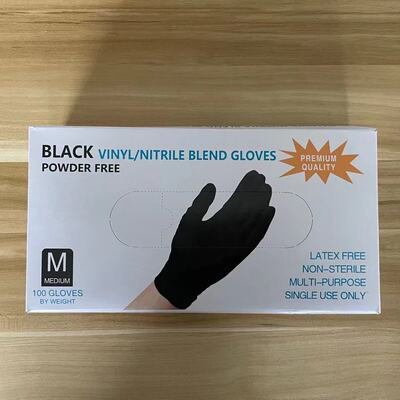 Black Disposable Nitrile Gloves Work Food Cooking Gloves Kit