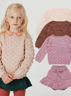 Toddler Baby Girl Sweaters Popcorn Knit Pullover Baby Girl S