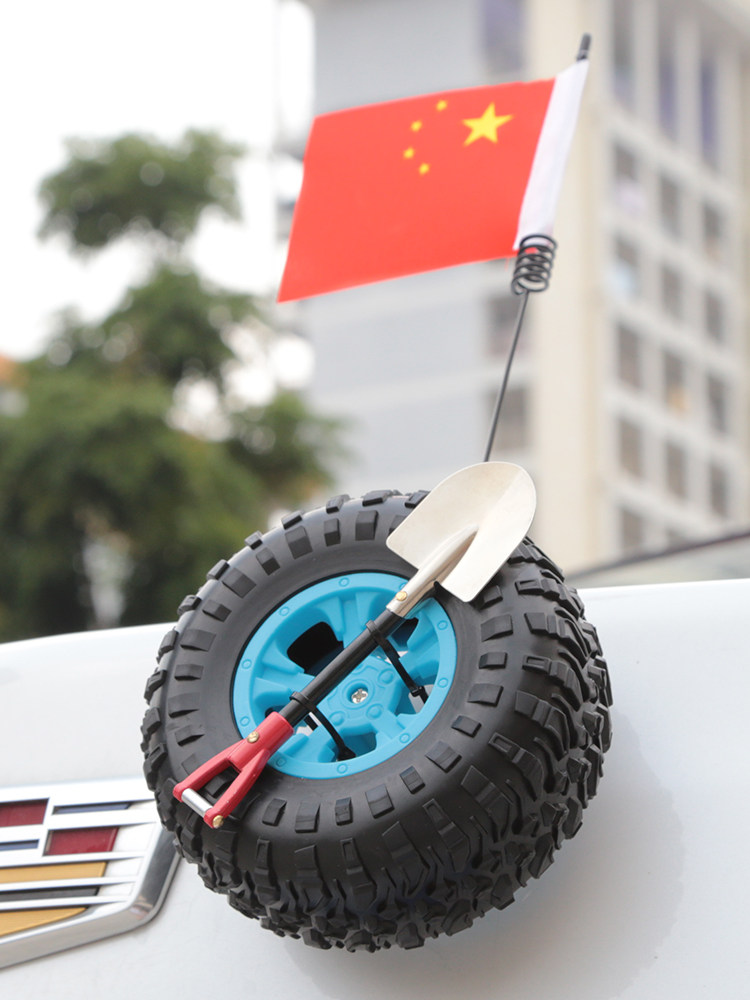 汽车装饰小备胎迷你越野后备箱小轮胎搞笑摩托车个性创意车身贴