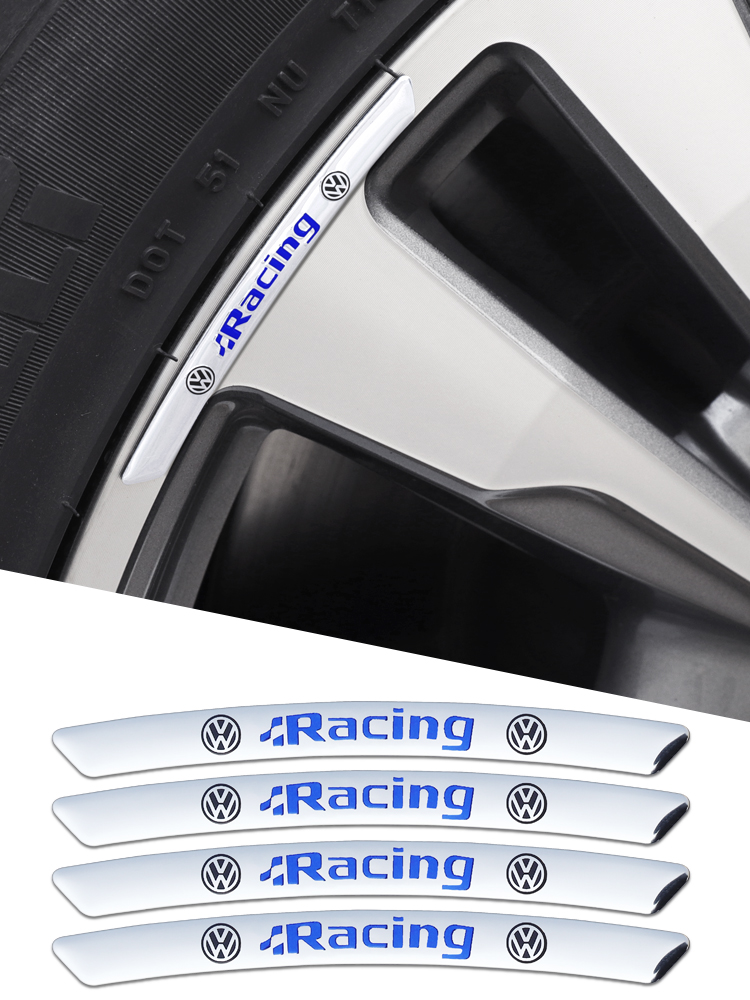 大众凌渡速腾迈腾朗逸高尔夫 改装轮毂贴 轮胎圈金属装饰车标车贴