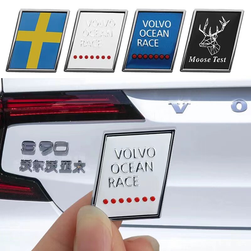 适用于沃尔沃车身贴标麋鹿盾牌标XC60S90XC90S60XC40北极星车尾标