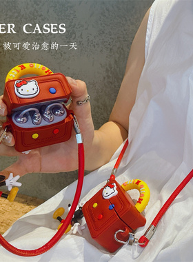 斜跨kt手提包华为freeclip2保护套7i适用于airpods4苹果耳机壳个性米奇freebudse3斜背保护壳6i软壳kt包包pro