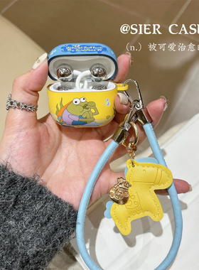 卡通比奇堡freeclip2保护壳适用于华为耳机保护套freeclip防掉盖软壳airpodspro3代磨砂freebudspro5海绵宝宝