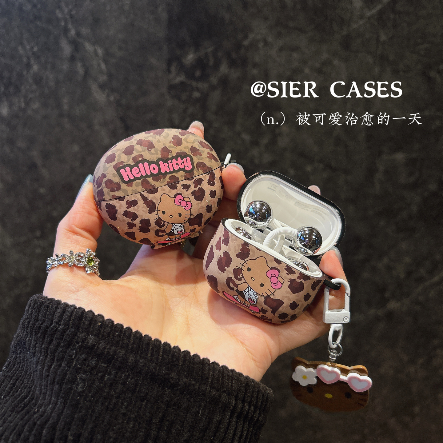 中古风豹纹kt耳机保护壳