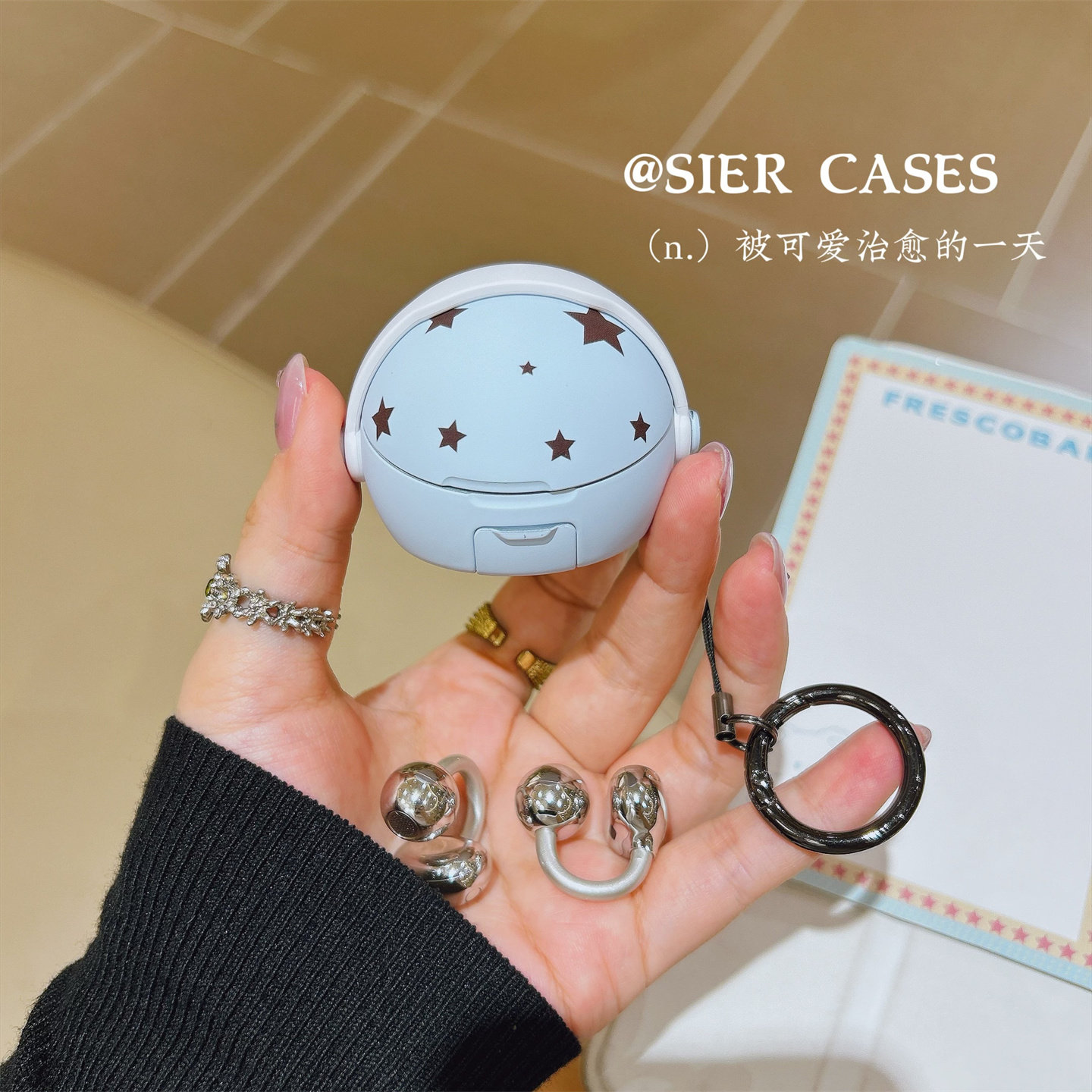 Baby蓝小星星Freeclip2典藏版耳机保护壳适用于华为freeclip2防掉盖7i软壳防摔Airpods5代简约freebudspro5代