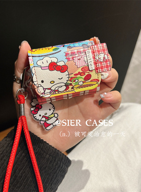 适用于华为连体式7i耳机保护套freebudspro4红色kt厨师苹果airpodspro3保护套漫步者Comfo CLip皮壳三星buds3