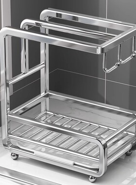 不锈钢抹布沥水架厨房置物架免打孔洗碗布水槽毛巾专用家用收纳架