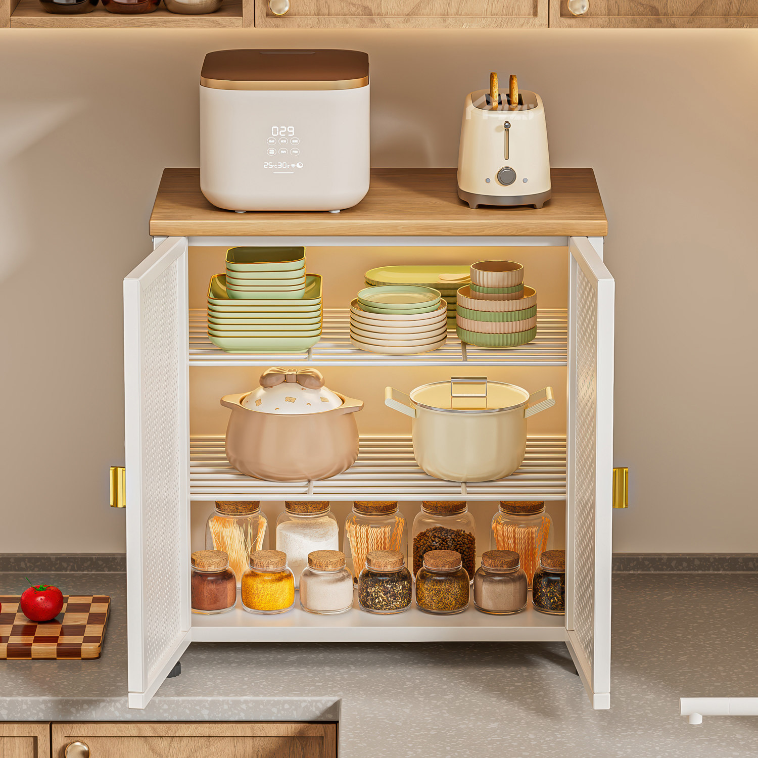 厨房多功能大容量碗碟置物架防尘碗柜家用碗碟锅具台面放置收纳架,厨房/烹饪用具,碗架,淘宝优惠券,粉丝福利购,淘宝优惠卷