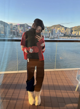 PickRui 睿哥 开运红 新款设计感袖套圣诞红色毛衣女秋冬毛针织衫