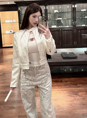 PickRui 睿哥 街角书店 黑白两色高级缎面上衣女春季新款休闲外套