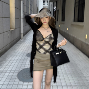 睿哥 修身 慵懒扭结 新款 性感上衣 网纱扭结吊带背心女夏季 PickRui