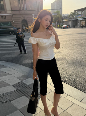 PickRui睿哥 时髦担当丰胯两色牛仔裤女夏季新款中裤骑行裤休闲裤