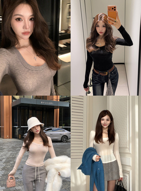 PickRui 睿哥 wu敌显瘦天丝羊毛长袖T恤女秋冬新款基础打底衫上衣