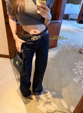 PickRui 睿哥 质感至上 红色压线直筒牛仔裤时髦好穿显瘦宽松长裤