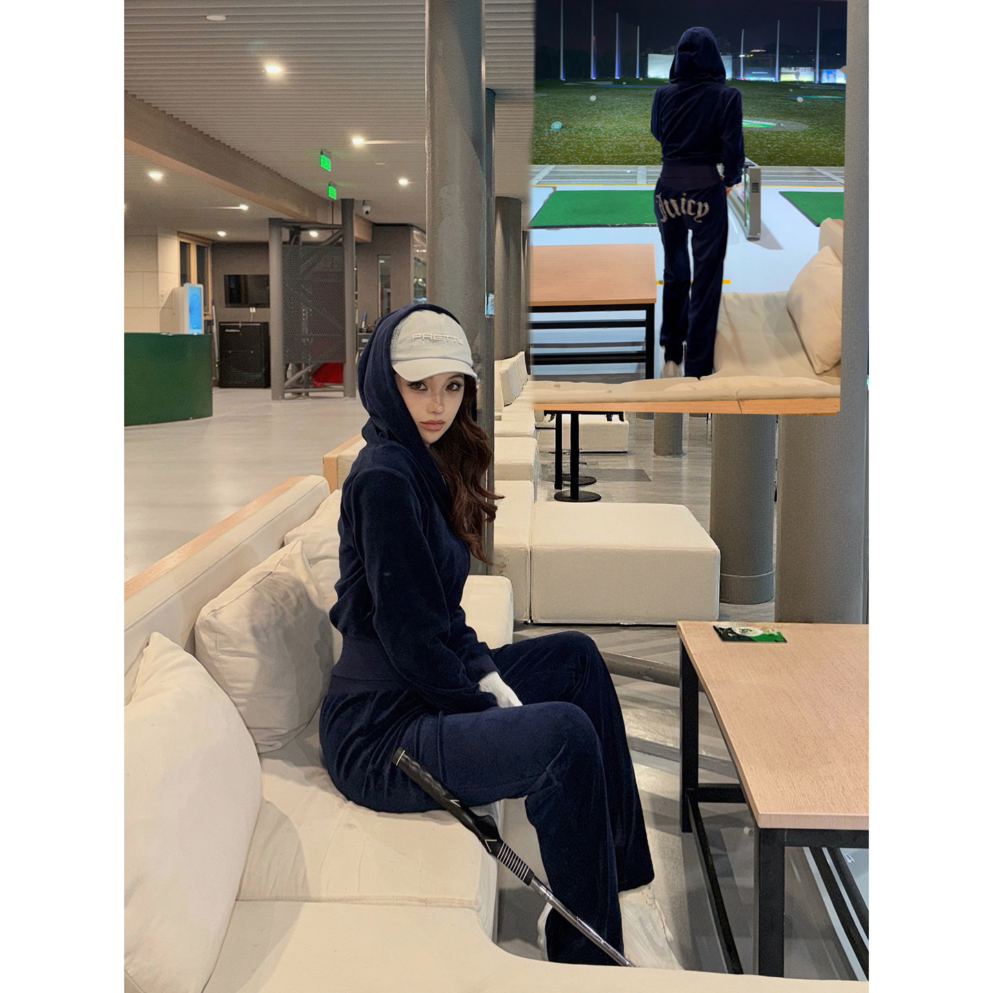 PickRui睿哥 【3/6晚20点】藏青领域古早留子Ju1cy天鹅绒烫钻套装