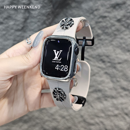 克罗磁吸硅胶表带适用苹果iwatch
