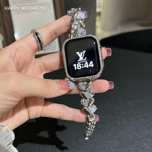 轻奢闪钻金属表带适用于华为小米