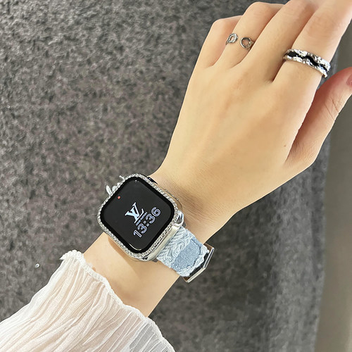 复古流苏牛仔表带适用于苹果