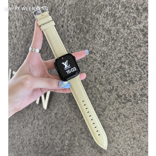 柔软真皮表带简约风适用华为小米