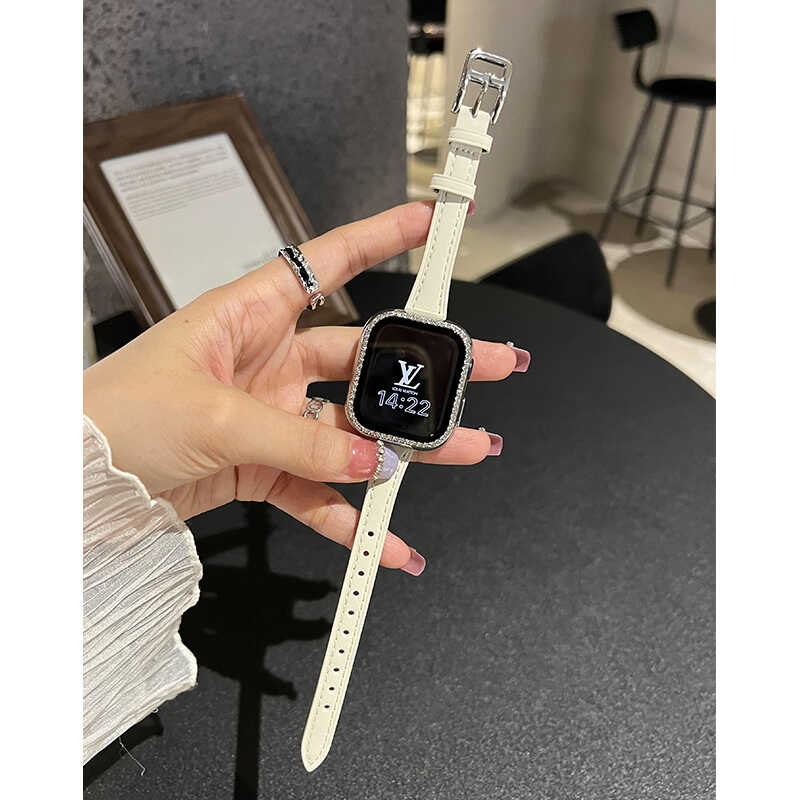 超细小蛮腰真皮表带适用applewatch8苹果手表小众表带s7iwatch8女-封面