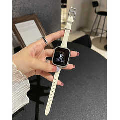 超细小蛮腰真皮表带适用applewatch8苹果手表小众表带s10iwatch女