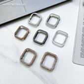 双排镶钻防摔保护壳套女PC镂空美观壳适用AppleWatch11苹果1089SE