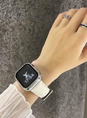 真皮小牛皮表带适用于苹果手表S10表带applewatch11代S789SEULTRA