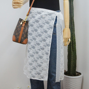 叠穿网纱罩裙 裙帘 P帘 韩国蕾丝细带半裙一片式遮臀遮假胯宽裙子