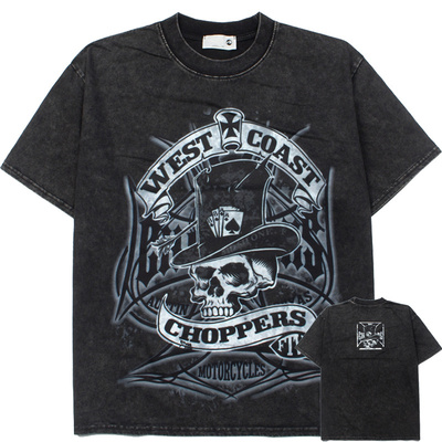 West Coast Choppers Skull西海岸宽松嘻哈男女骷髅魔术师短袖T恤