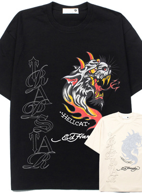 美潮高街嘻哈街头潮牌trapstar陷阱之星龙图腾印花宽松短袖T恤夏