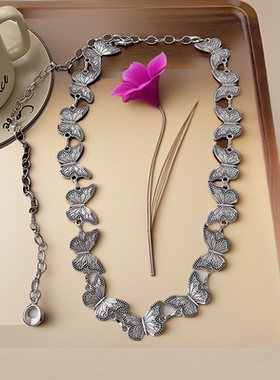 网红金属蝴蝶项链装饰