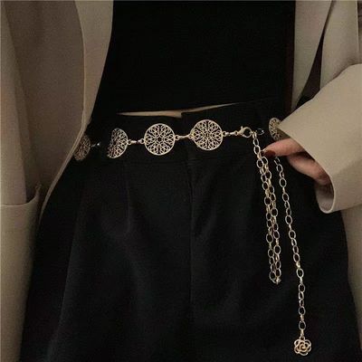 欧美金属腰链女式装饰连衣裙子配