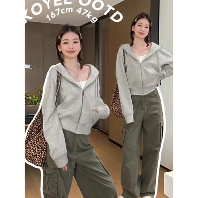 免费试穿】短款卫衣外套女款秋