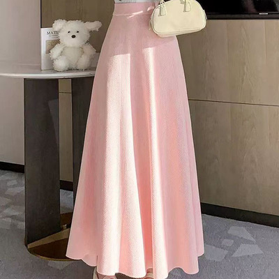 荷叶摆高腰小香风针织秋冬百褶裙