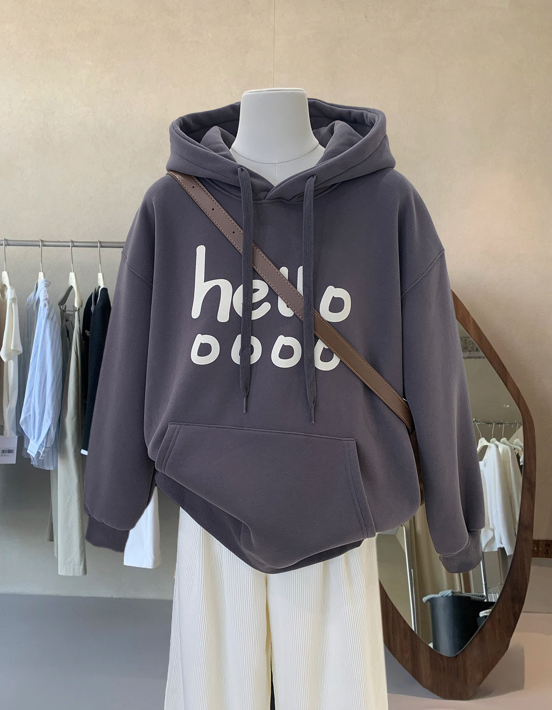 加绒加厚卫衣女秋冬上衣连帽外套