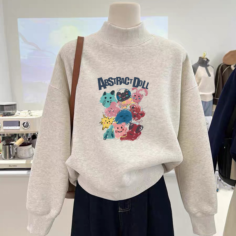 韩版半高领外套卫衣女打底衫上衣