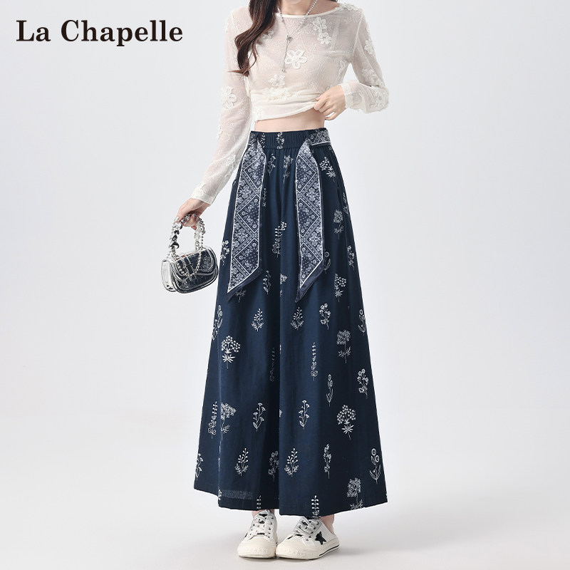 新中式印花高级感垂感裙裤女夏季丝巾系带阔腿裤显瘦直筒裤长裤子,女装/女士精品,休闲裤,淘宝优惠券,粉丝福利购,淘宝优惠卷