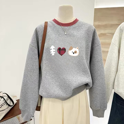 日系慵懒风卫衣长袖超好看打底衫