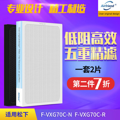 适配松下空气净化器F-VXG70C滤网ZXGP70CZXGD70C集尘脱臭滤芯两片