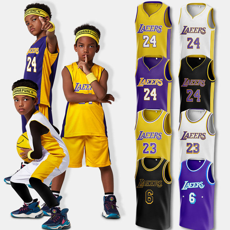 儿童篮球服套装男女孩小学生幼儿园服装詹姆斯科比球衣24号篮球衣