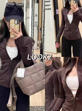 25秋冬新款Def健身服长袖上衣运动夹克磨毛全拉链立领瑜伽外套女