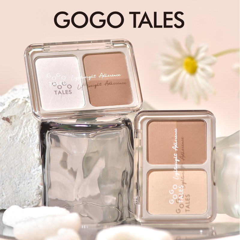 戈戈舞三色哑光修容盘高光侧影鼻影阴影粉一体盘平价女面部提亮