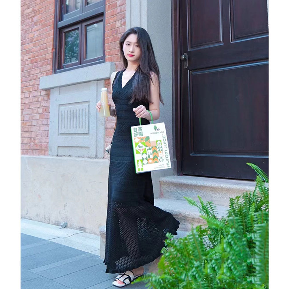 法式针织吊带连衣裙女夏