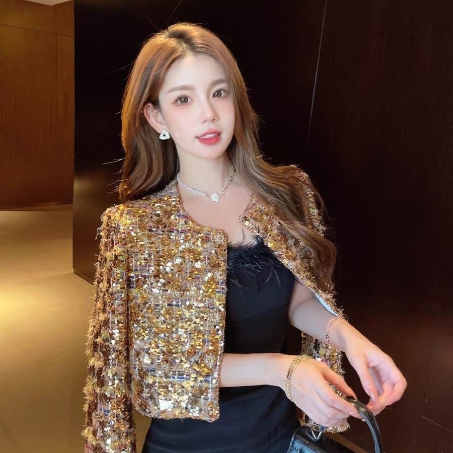小香轻奢重工钉珠亮片炫