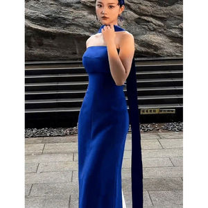 法式抹胸敬酒服新娘结婚订婚礼服高端轻奢小众设计感晨袍连衣裙