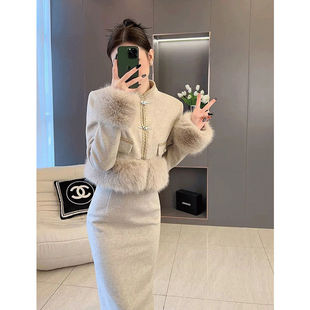 秋冬季穿搭一整套新中式女装中国风轻奢高级感旗袍套装裙2025新款