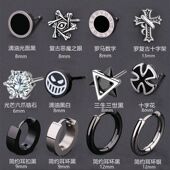 新款 耳圈 潮男帅气百搭街头简约男士 925银男生耳钉潮流个性 男女款