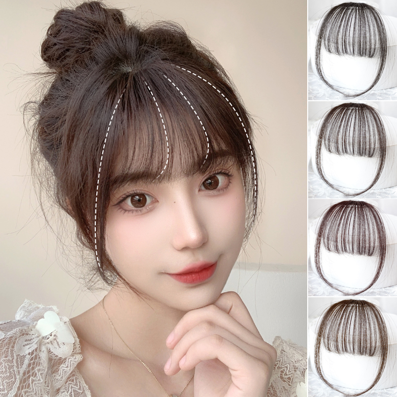 空气刘海假发女自然前额真发假刘海轻薄无痕头帘假发齐刘海假发片